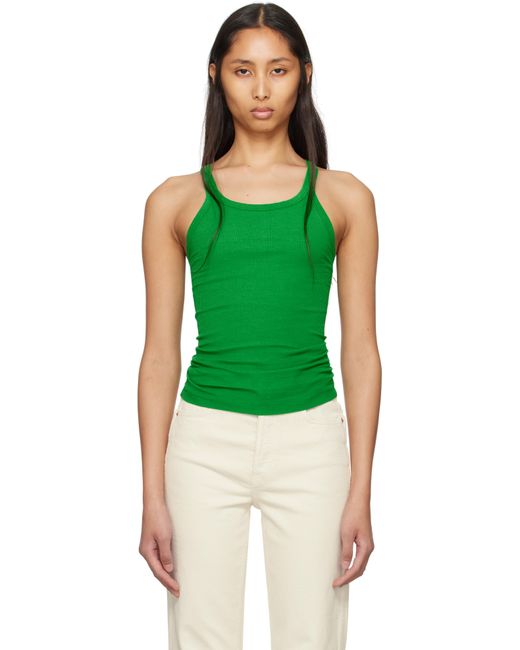 Re/done Green Hanes Edition Ribbed Tank Top