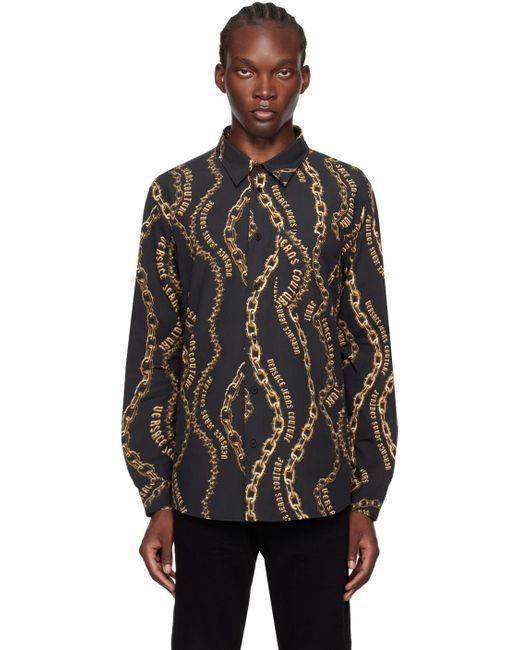 Versace Jeans Couture Chain Couture Long Sleeve Shirt in Black for Men Lyst UK