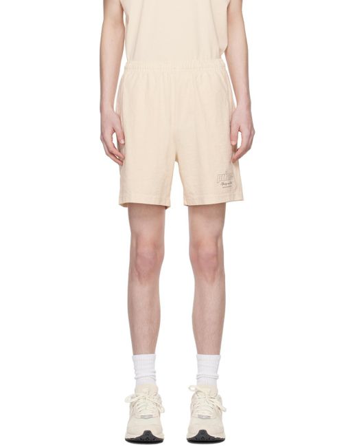 Sporty & Rich Natural Beige Prince Edition Rebound Shorts for men