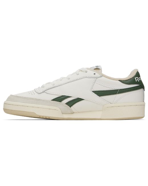 メンズ Reebok オフホワイト＆グリーン Club C Revenge Vintage スニーカー Black