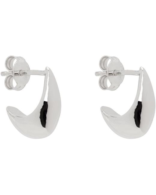 Lemaire Black Silver Micro Drop Earrings