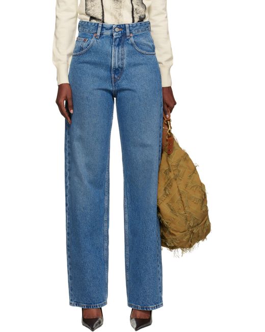 MM6 by Maison Margiela レディース ブルー ワイドレッグジーンズ