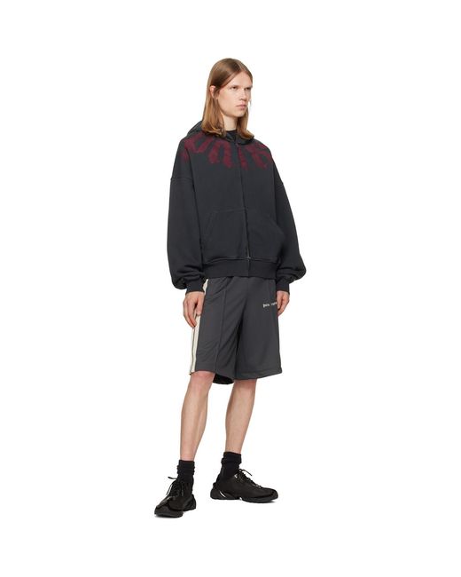 Palm Angels Black Classic Logo Track Shorts for men