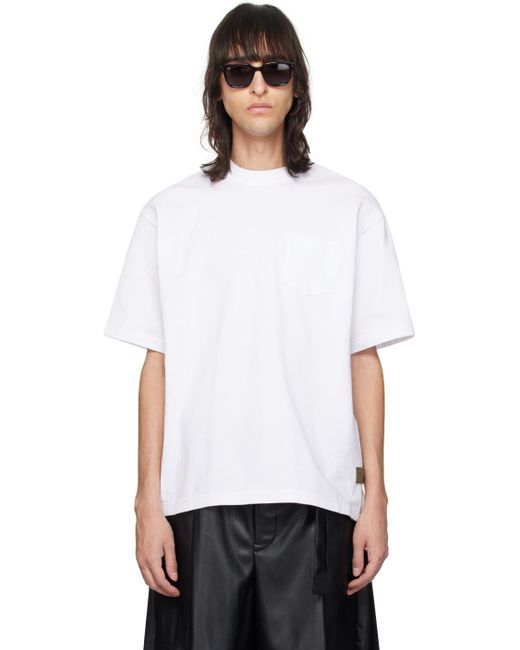 Sacai White Vented T-shirt for men