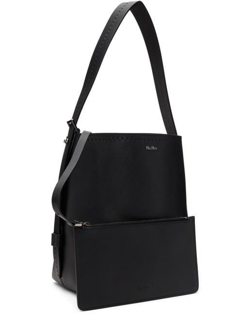 Max Mara レザー ミディアム Archetipo トートバッグ ブラック