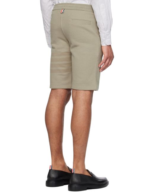 Thom Browne Natural Taupe Classic Loopback 4-Bar Shorts for men