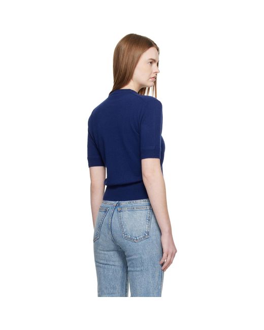 Jil Sander Blue Lightweight Wool Knit T-Shirt