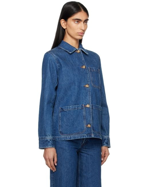 A.P.C. Silvana Logo Denim Jacket in Blue | Lyst Canada