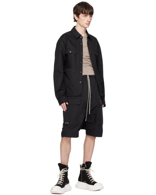 メンズ Rick Owens ブラック Hollywood Jumbo Laces Abstract スニーカー Black