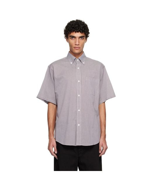 Hed Mayner Purple Short Sleeve Shirt for men
