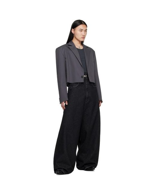 Lu'u Dan Black Slashed Blazer for men
