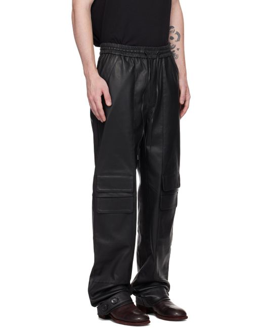 FREI-MUT Black Limbo Leather Pants for men