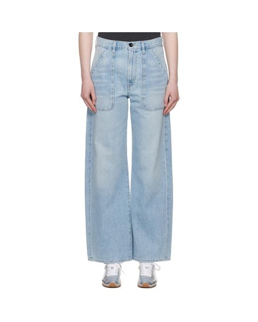 Citizens of Humanity Blue Wide Ayla Cargo Jeans