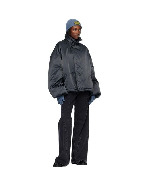 MM6 by Maison Margiela Blue Wool-Blend Knit Gloves