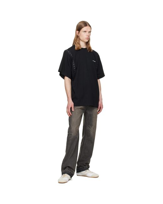 we11done Black Hook & Eye T-Shirt for men