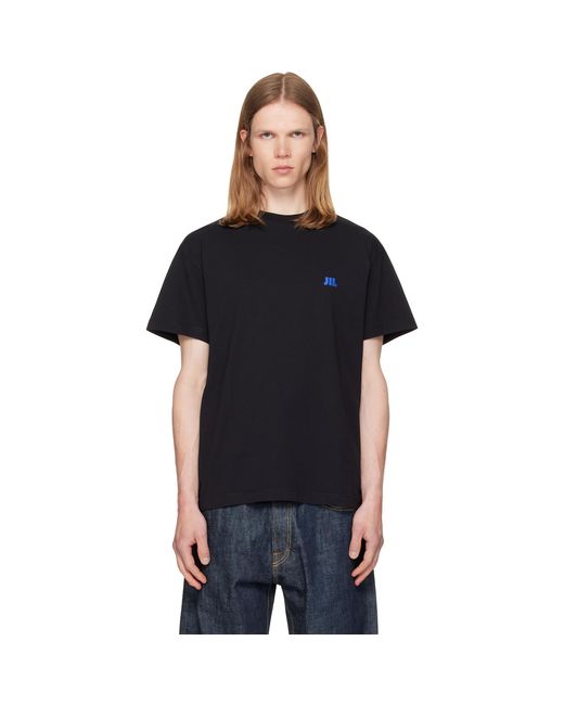 Jil Sander Black Embroidered T-Shirt for men
