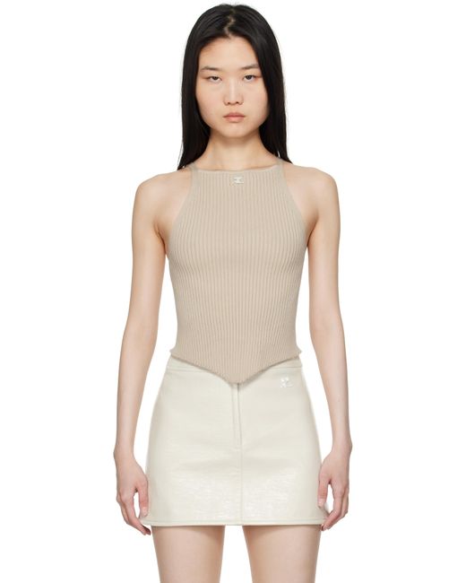 Courreges タン Pointy リブニット タンクトップ Natural