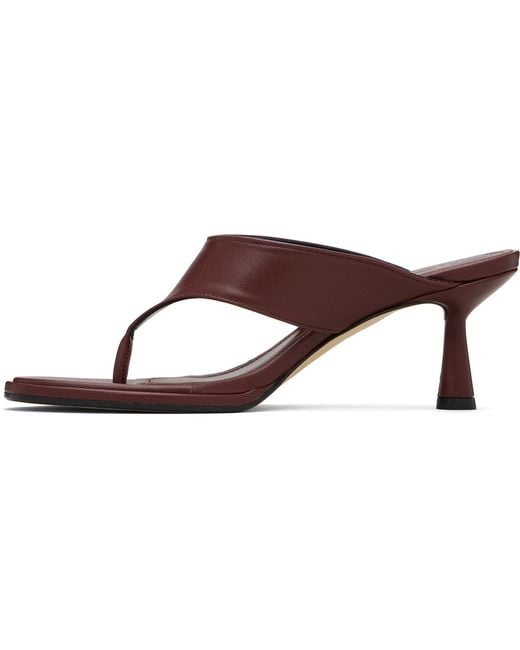 Aeyde Black Burgundy Olenna Thong Heeled Sandals