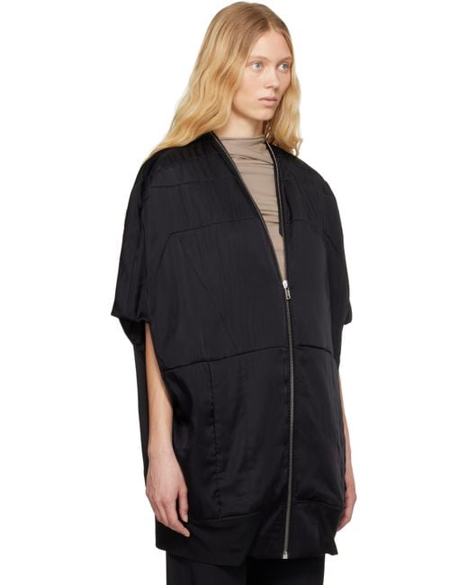 【Rick Owens】Hollywood Girdered Bubble ボンバージャケット Black Hollywood Girdered Leather Bomber Jacket by Rick Owens