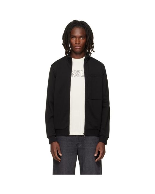 Moncler Black Zip Up Sweatshirt for men