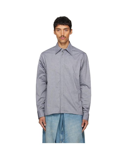 MM6 by Maison Margiela Blue Long-Sleeved Shirt for men