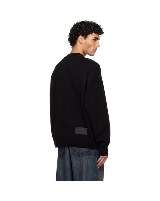 we11done Black Logo Jqd Sweater for men