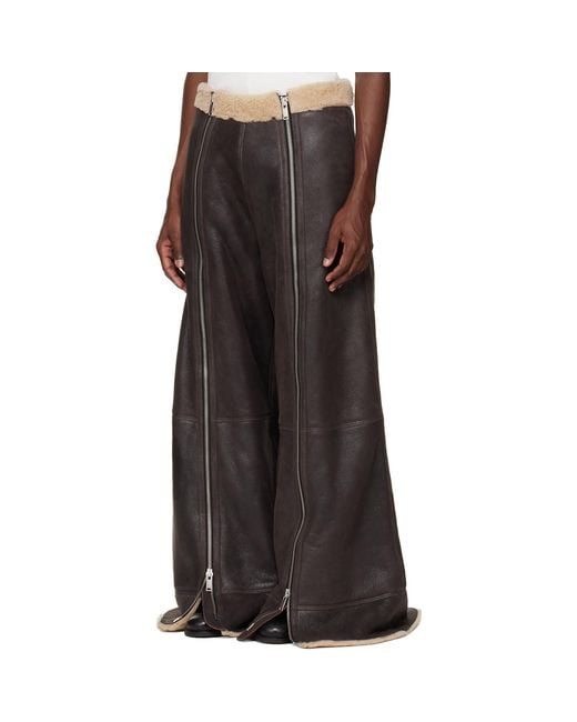 Lu'u Dan Black Ssense Exclusive Shearling Flight Pants for men