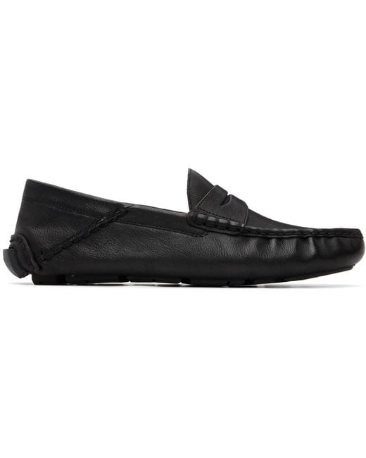Polo Ralph Lauren Black Anders Leather Driver Loafers for men