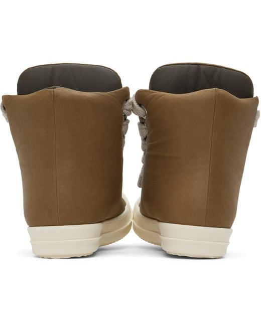 Rick Owens Brown Porterville Jumbolaced Padded Sneakers for men