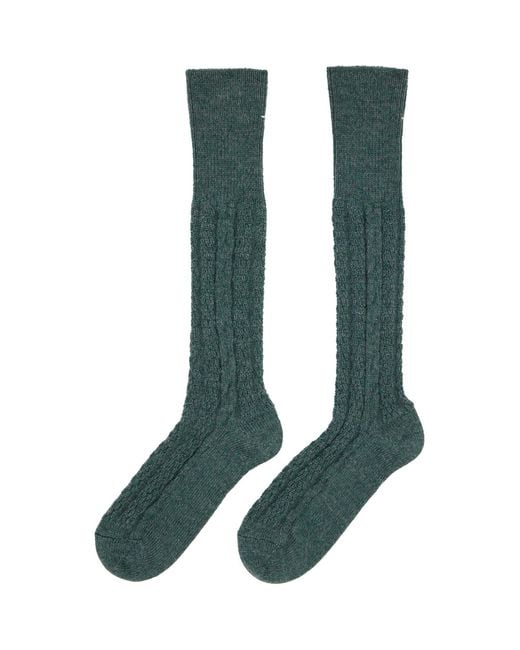 Maison Margiela Green Bootleg Socks for men