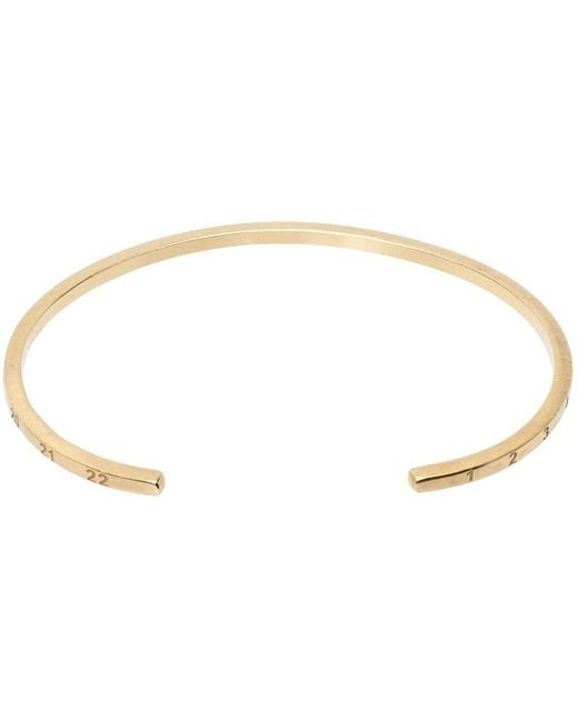 Maison Margiela Black Gold Numerical Cuff Bracelet for men