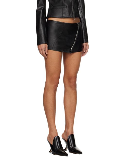 AYA MUSE Black Ubala Faux-leather Miniskirt