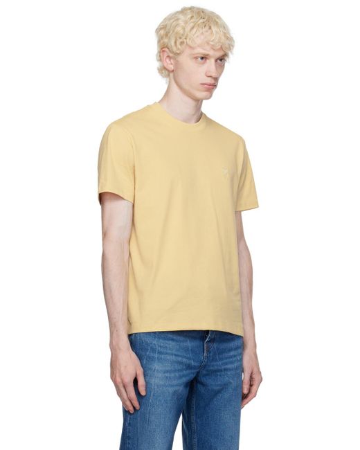 AMI Blue Yellow Ami De Cœur T-shirt for men