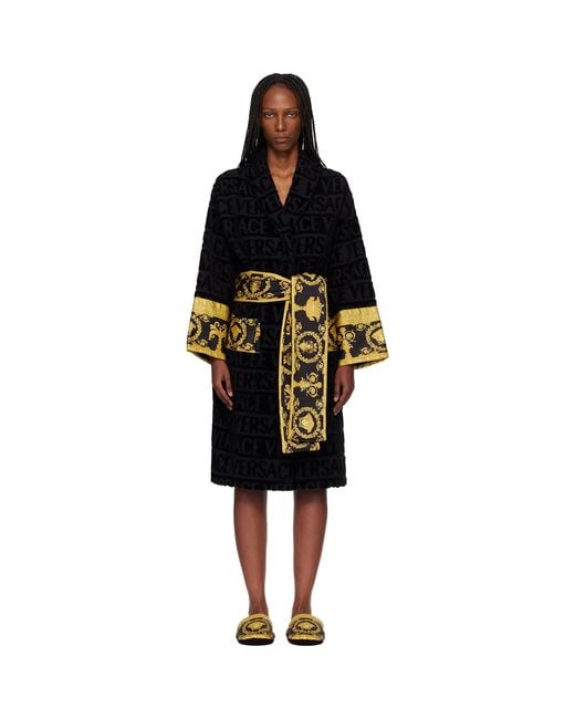 Versace Black 'I Heart Baroque' Bathrobe