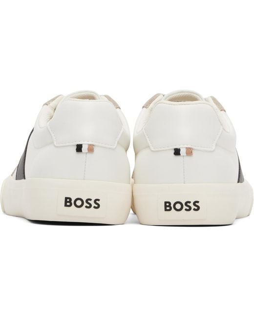 Boss Black Low-Top Suede Trim Sneakers for men