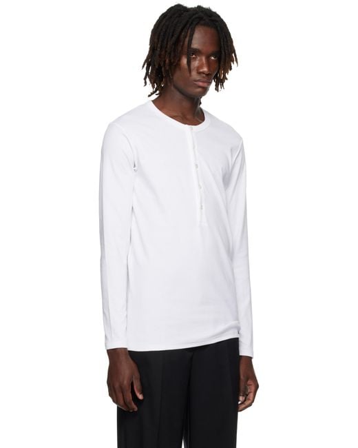 Tom Ford Black Cotton Henley for men