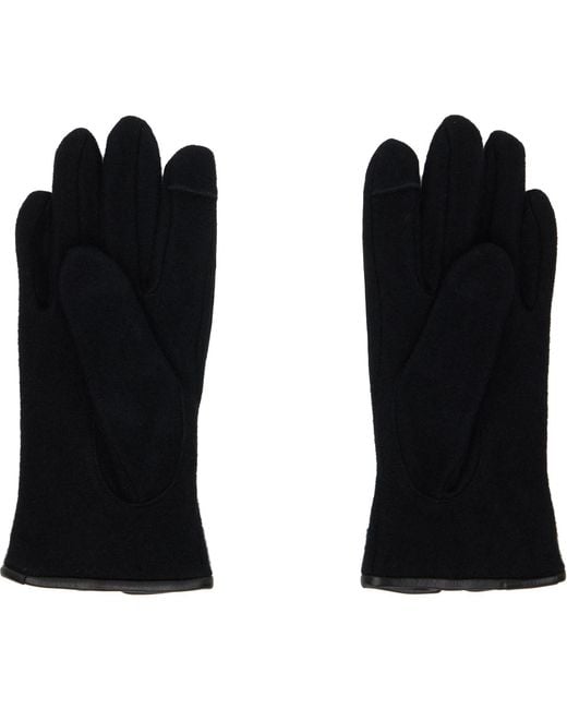 Vivienne Westwood Black Leather & Wool Gloves for men