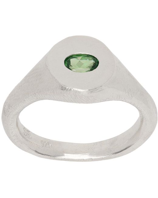 Seb Brown Metallic Seb Goat Eye Tsavorite Ring for men
