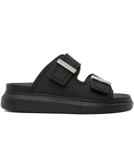 Alexander McQueen Black Oversized Hybrid Slides Lyst