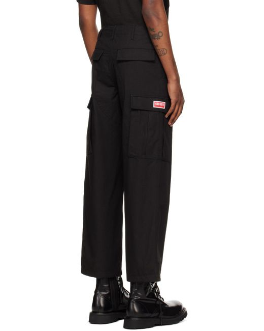 Pantalon cargo noir à cordons coulissants KENZO pour homme en coloris Black