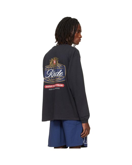 Rhude Blue Safari Crest' T-Shirt for men