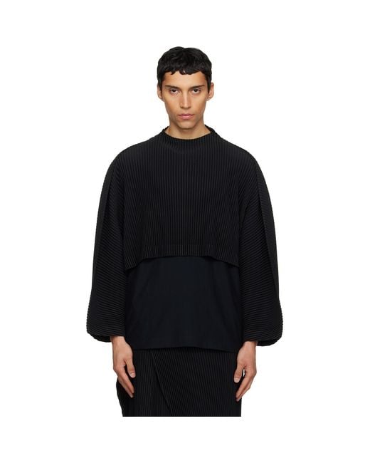 Homme Plissé Issey Miyake Black Color Pleats 1 T-Shirt for men