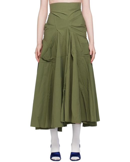 TALIA BYRE Green Pocket Maxi Skirt
