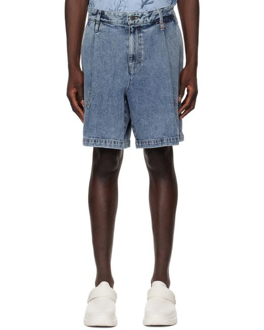Wooyoungmi Blue Faded Denim Shorts for men