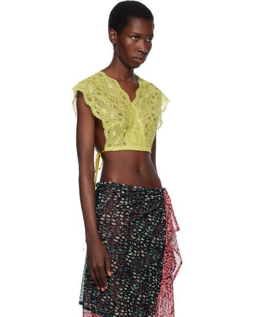 Dries Van Noten Black Lace Crop Top