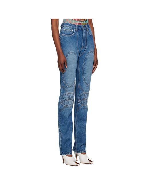 Jean Paul Gaultier Blue Lace-Up Jeans