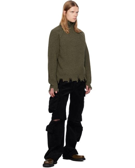 ANDERSSON BELL Black Milano Corduroy Cargo Pants for men