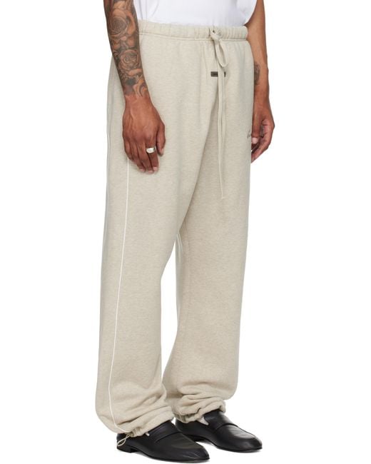 Fear Of God Natural Relaxed Fleece Piping Sweatpants for men