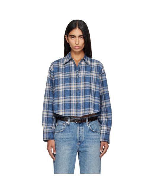 Citizens of Humanity Blue Off- Ana Cropped Shirt