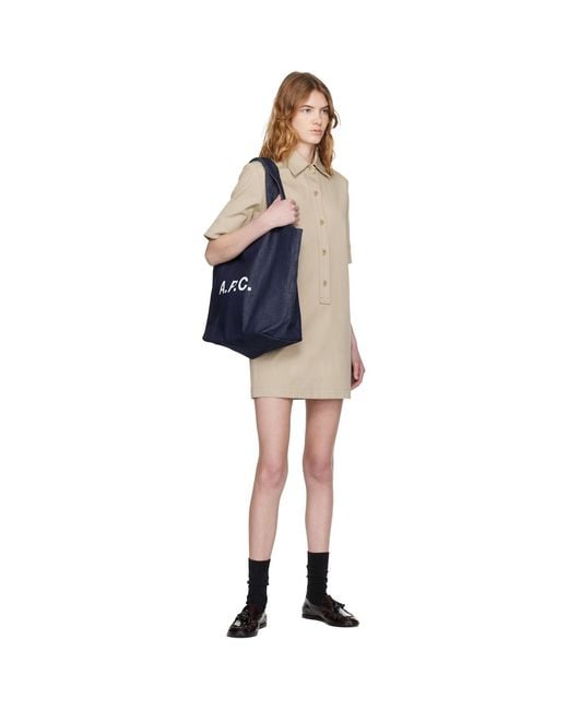 A.P.C. Blue Ninon Denim Tote for men
